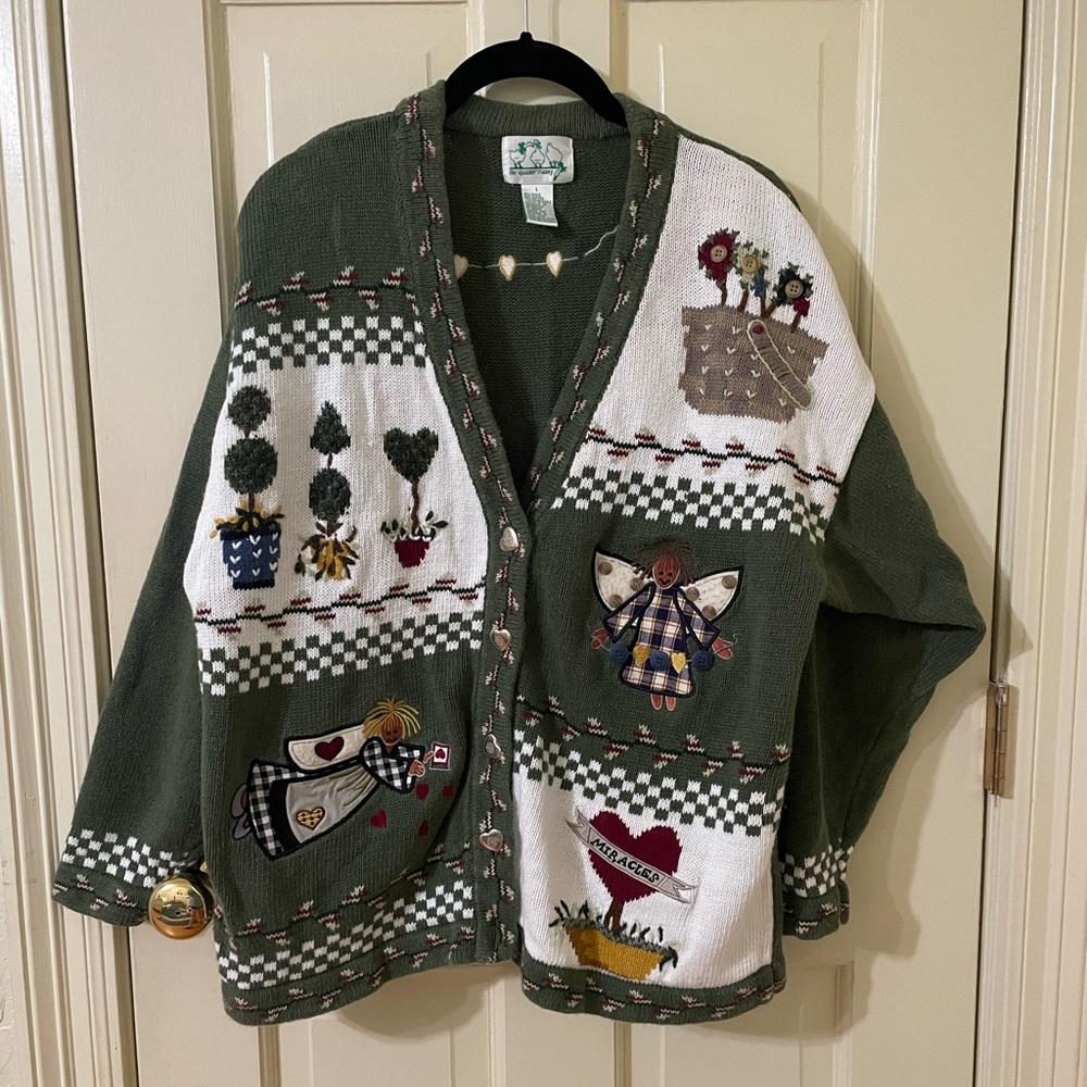 Adorable Vintage Quacker Factory Cardigan Grandma Sweater